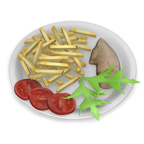 3D-Darstellung von künstlicher Nahrung — Stockfoto
