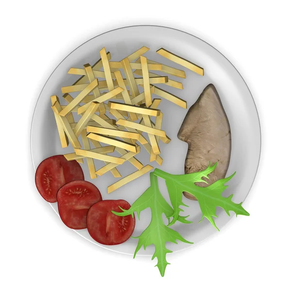 3D визуализация искусственной пищи — стоковое фото