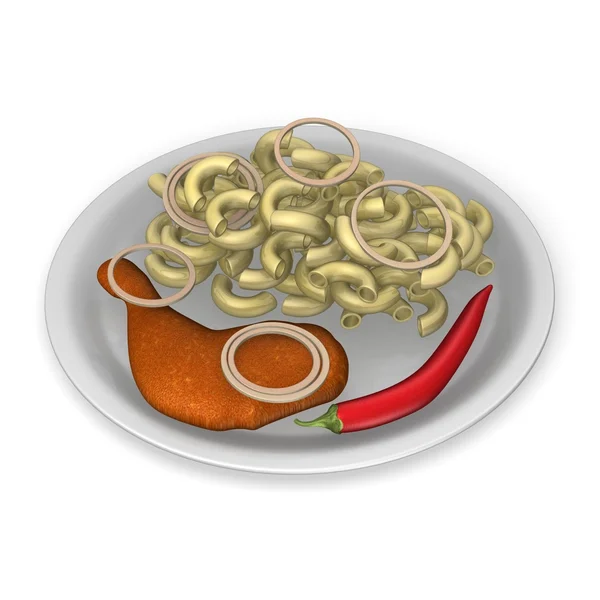 3d renderização de alimentos artificiais — Fotografia de Stock