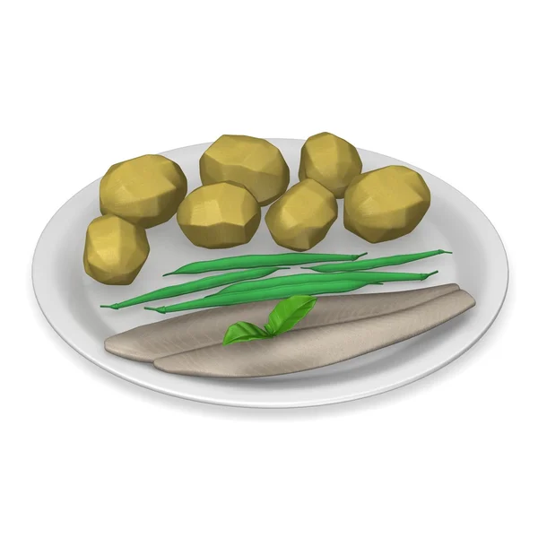 3d renderização de alimentos artificiais — Fotografia de Stock