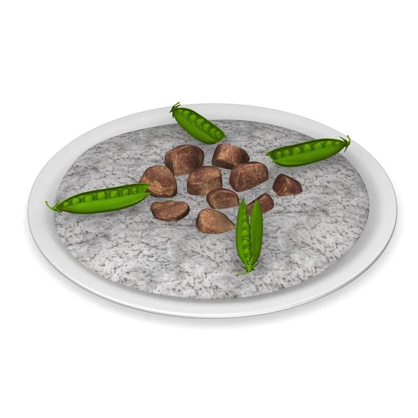 3D визуализация искусственной пищи — стоковое фото