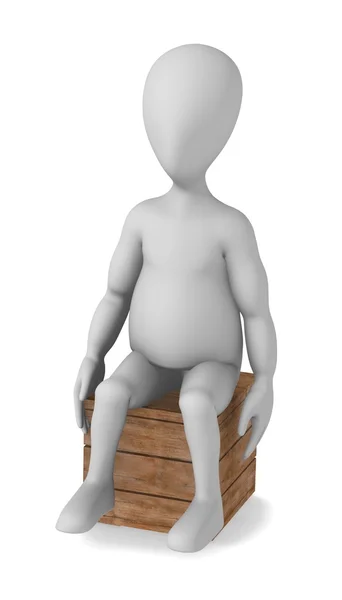 3d render of cartoon character on chair — Stock Photo, Image