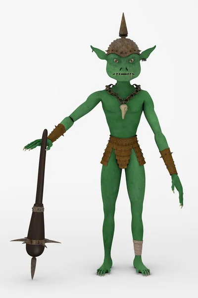 3D renderowania zielony Goblin — Zdjęcie stockowe