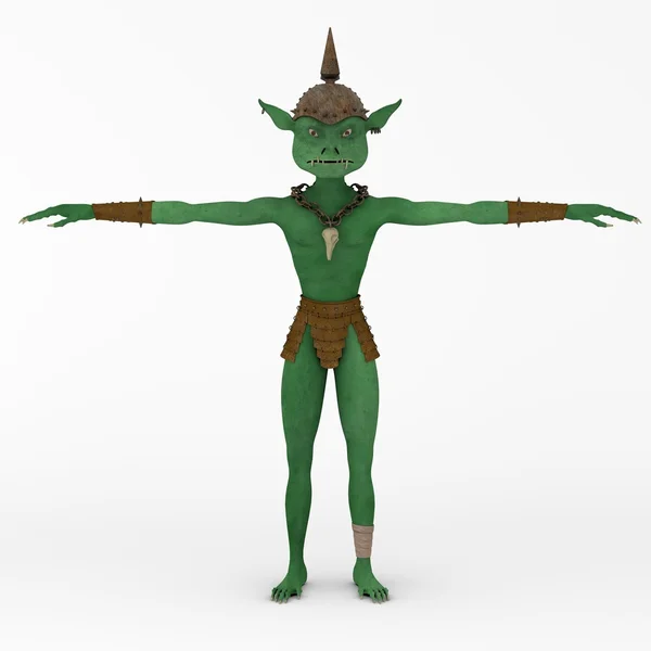 3D render av green goblin — Stockfoto