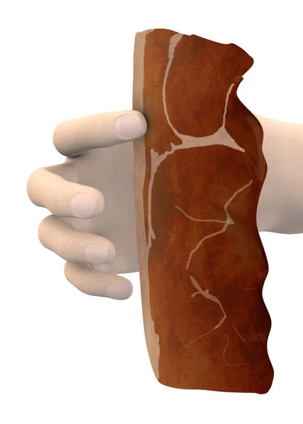 3d render of hand with ham — Stock Photo, Image