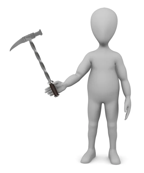 3d render of cartoon character with war hammer — Stock Photo, Image
