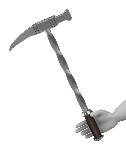 Rendering 3D del personaggio dei cartoni animati con martello da guerra — Foto Stock