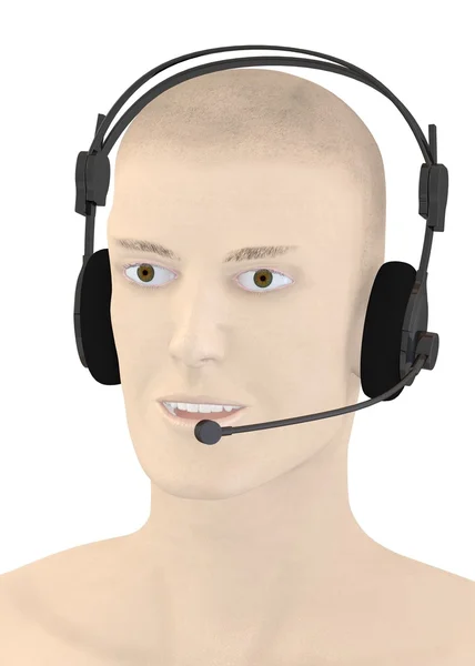 3D render mesterséges jellegű fejhallgató — Stock Fotó