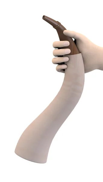 3d renderizado de la mano con cuerno —  Fotos de Stock