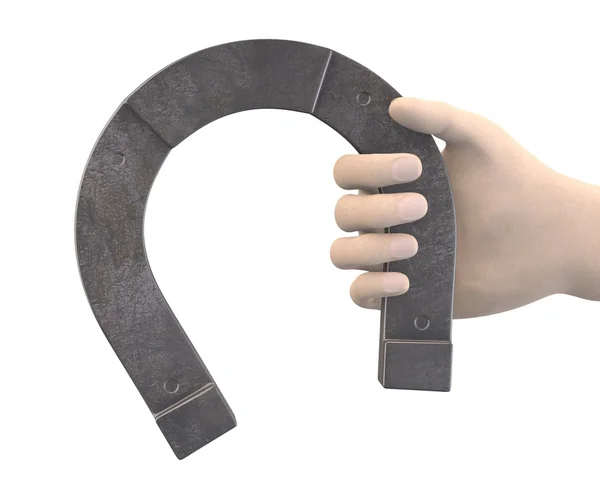 stock image 3d render of hand with horseshoe