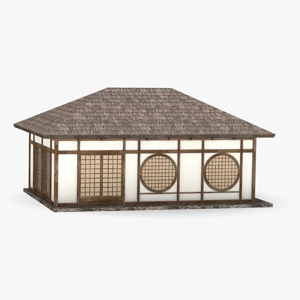 3D-Darstellung von japanischem Haus — Stockfoto