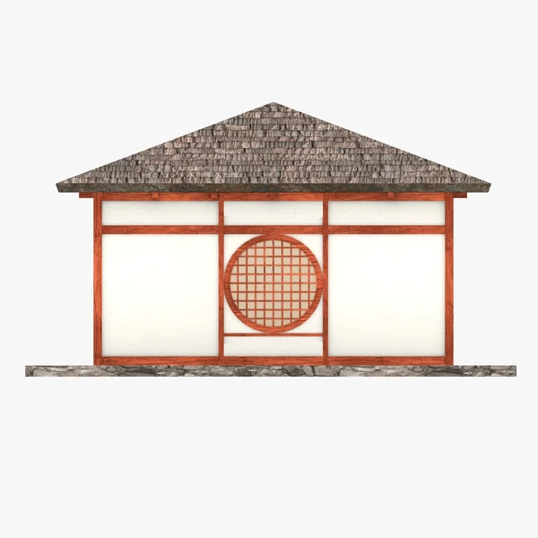 3D-Darstellung von japanischem Haus — Stockfoto