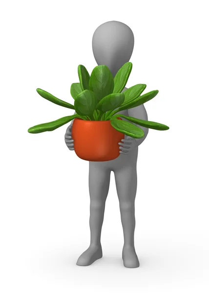 A növény rajzfilmfigura 3D render — Stock Fotó