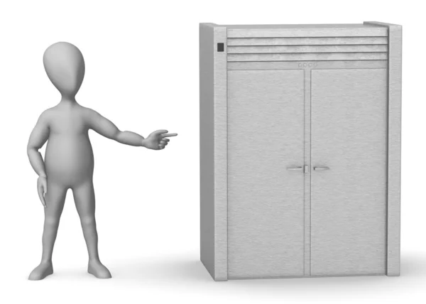 3d renderizado de personaje de dibujos animados con máquina de cocina —  Fotos de Stock