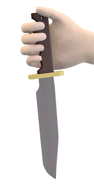 3D καθιστούν του χεριού με μαχαίρι — Φωτογραφία Αρχείου