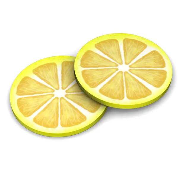 Rendering 3d di fette di limone — Foto Stock