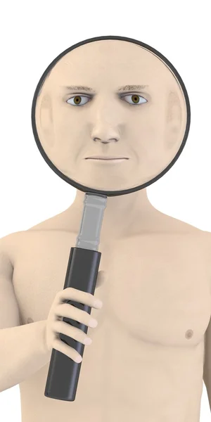 3D візуалізація штучного персонажа з Лупе — стокове фото