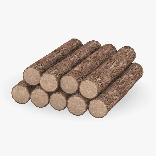 3d renderizado de troncos de madera — Foto de Stock