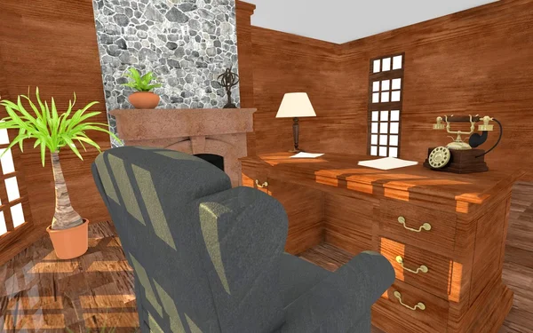 3D renderowania luksusowe biura — Zdjęcie stockowe