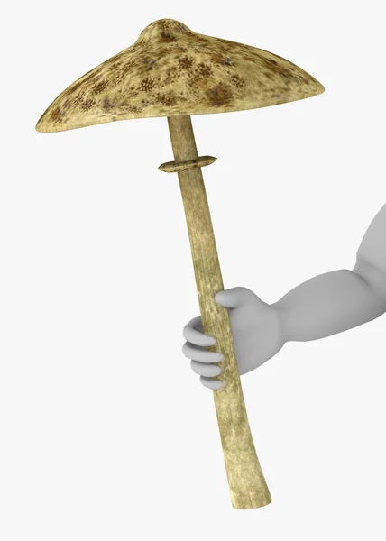 3D renderowania postać z kreskówek z grzybami — Zdjęcie stockowe