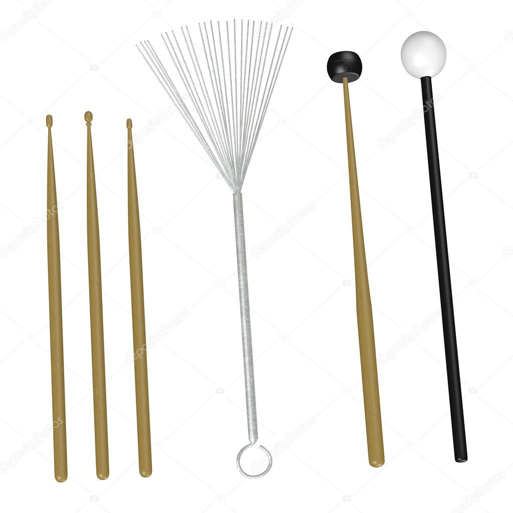 3d render of percussion sticks