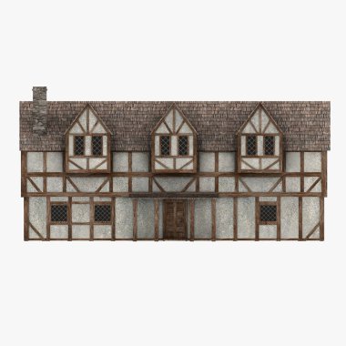 3D render Ortaçağ Binası