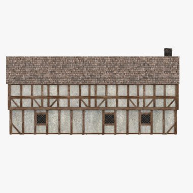 3D render Ortaçağ Binası