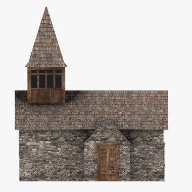 3D render Ortaçağ Binası