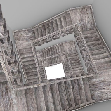eski merdiven 3D render