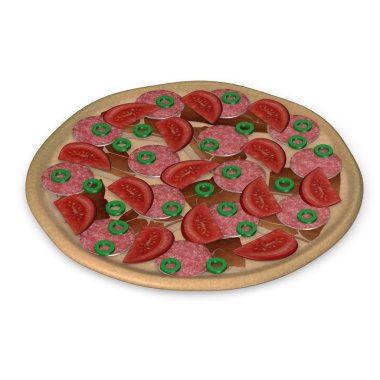 yapay pizza yemek 3D render