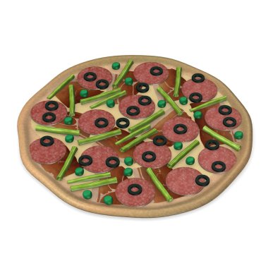 yapay pizza yemek 3D render