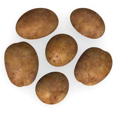 3d render of potatoes food