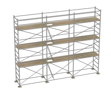 3d render of construction scaffolding clipart