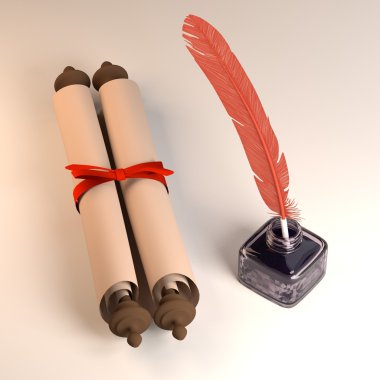 3d render of writing tools