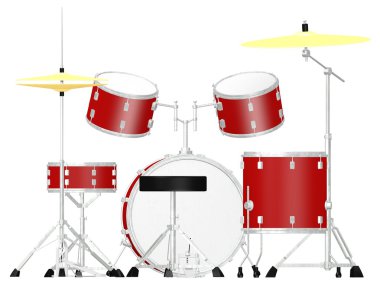 3d render of drum set clipart