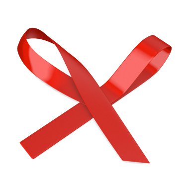 3d render of red ribbon clipart