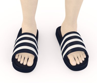 3D render sandal ile yapay karakteri