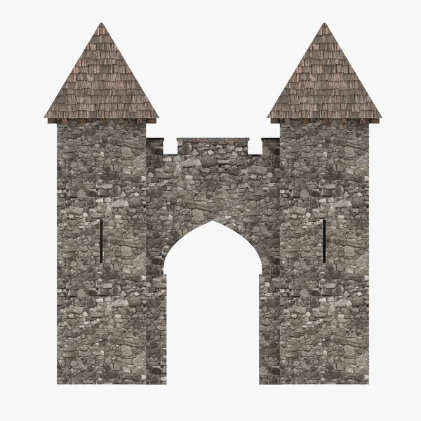 stock image 3d render of medieval building