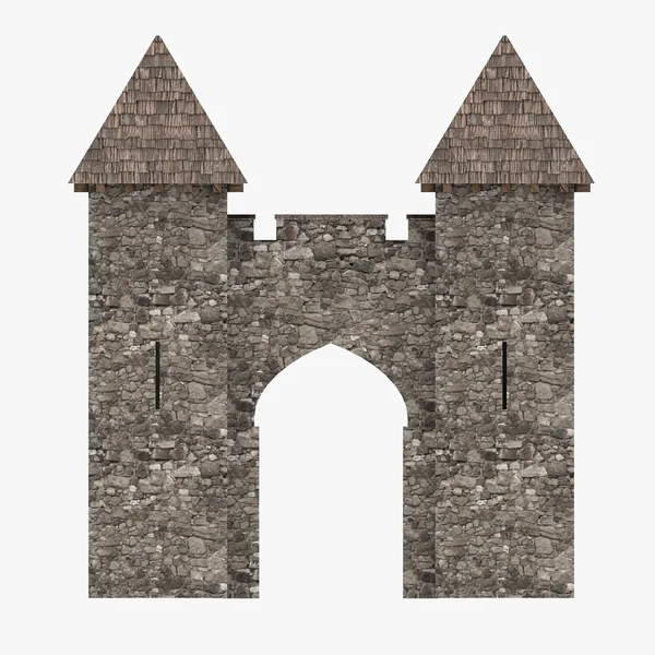 3d renderizado de edificio medieval — Foto de Stock