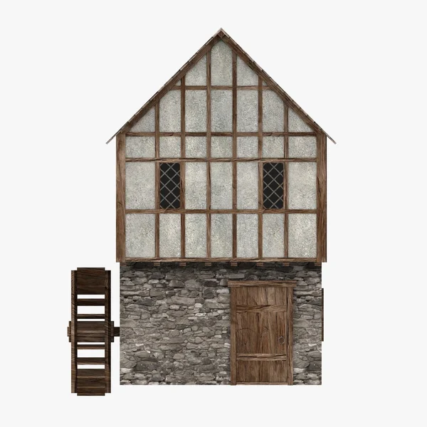3D render van middeleeuwse gebouw — Stockfoto