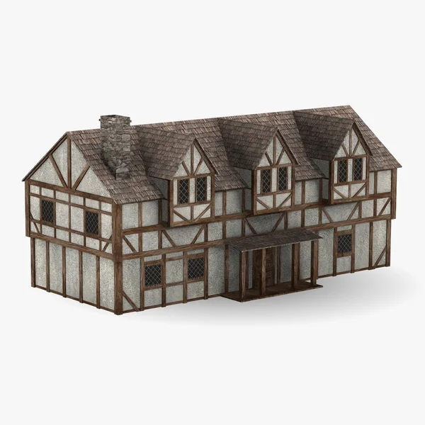 3D vykreslení středověké budovy — Stock fotografie