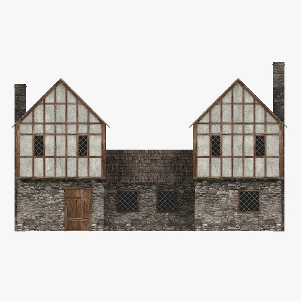 3D render av medeltida byggnad — Stockfoto