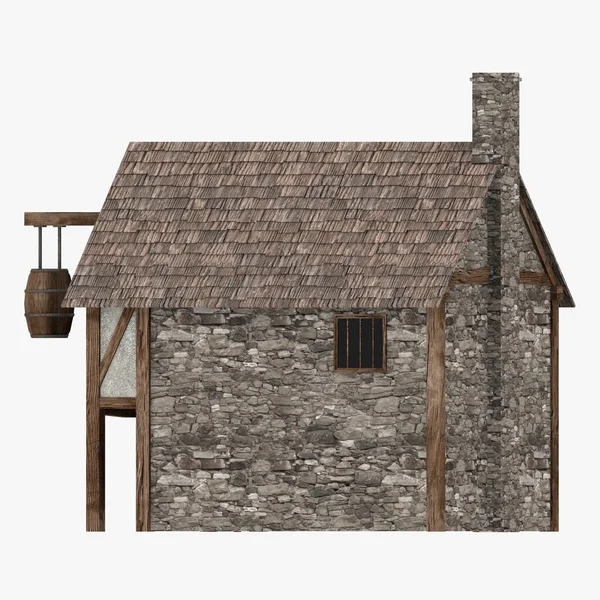 3D render van middeleeuwse gebouw — Stockfoto