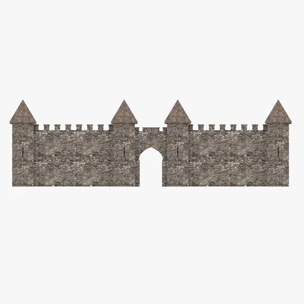 Ortaçağ sur 3D render — Stok fotoğraf