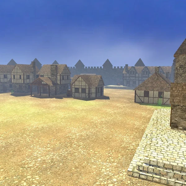 Ortaçağ Şehir 3D render