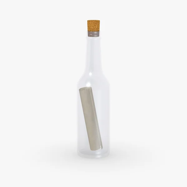 3D renderowania wiadomość w butelce — Zdjęcie stockowe
