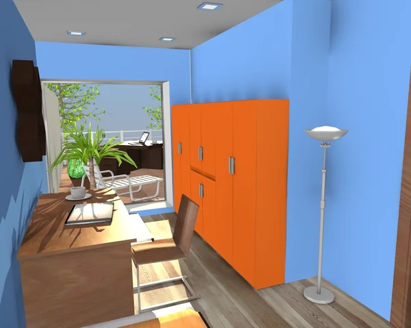 3D render voor moderne huis het platform — Stockfoto