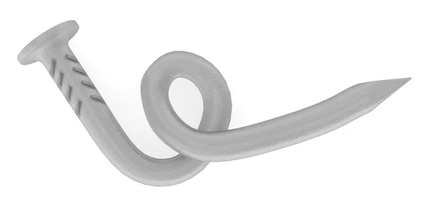 3d render of bended nail — Stock Photo, Image