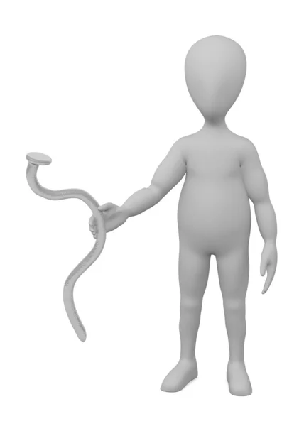 3D renderowania postać z kreskówek z giętych paznokci — Zdjęcie stockowe