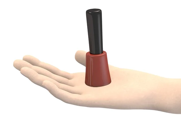 3D рендеринг рук с лаком для ногтей — стоковое фото